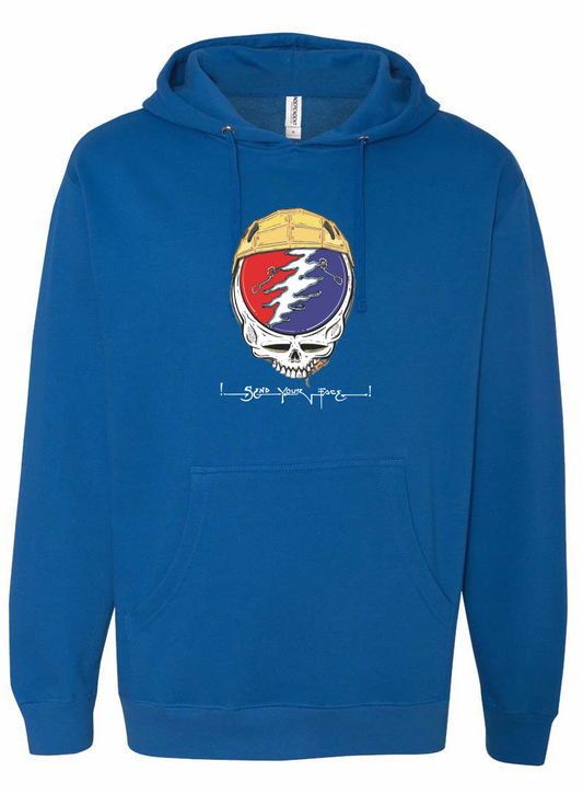 The Climbing Zine "Send Your Face" Hoodie Royal Blue